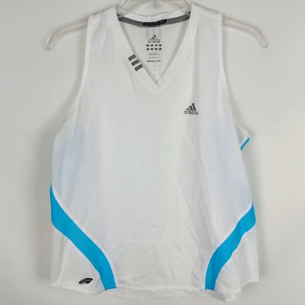 Adidas White Tank Top Womens M Athletic Athleisure Activewear Summer Streetwear